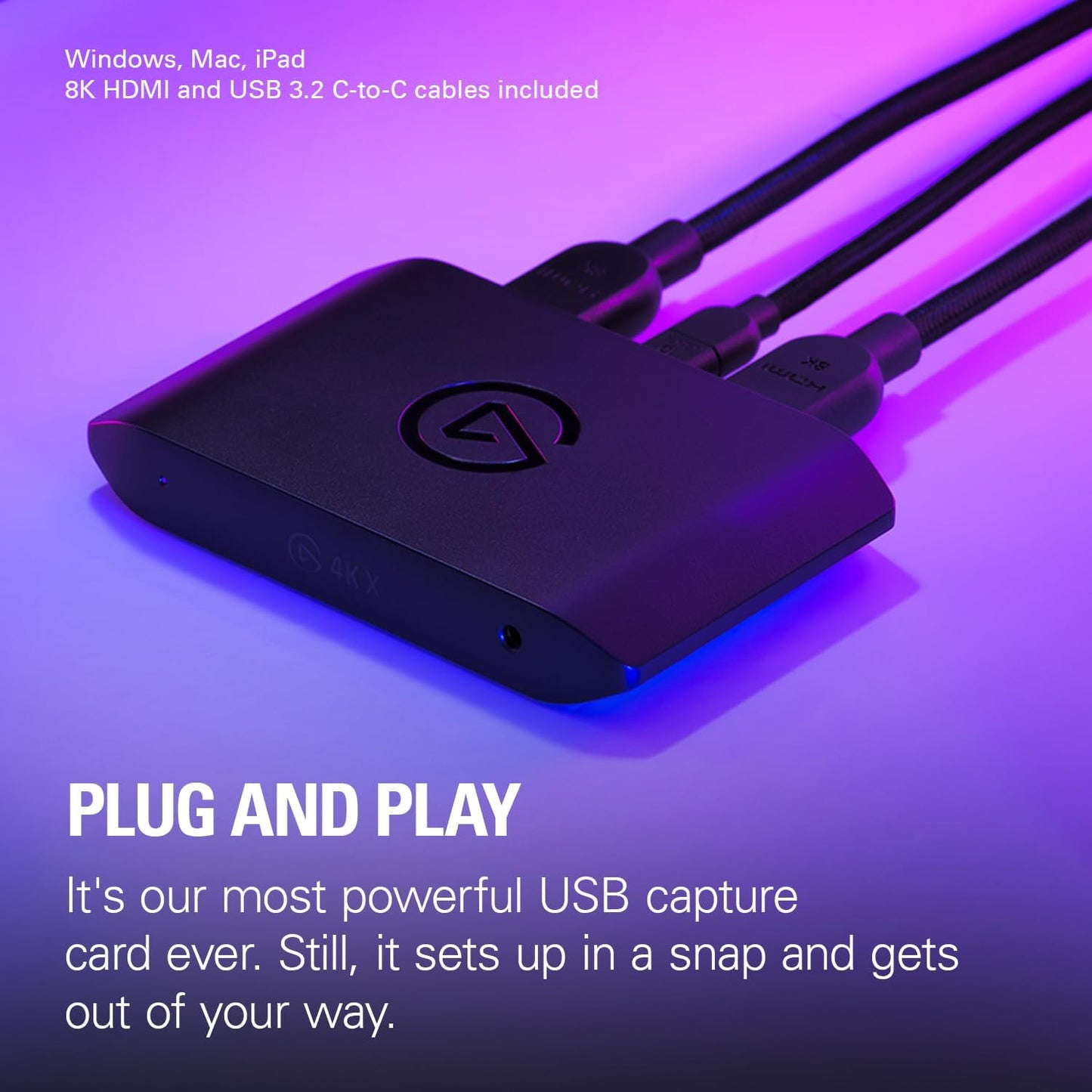 Capturadora Elgato 4K X - Captura hasta 4K144 con latencia ultrabaja