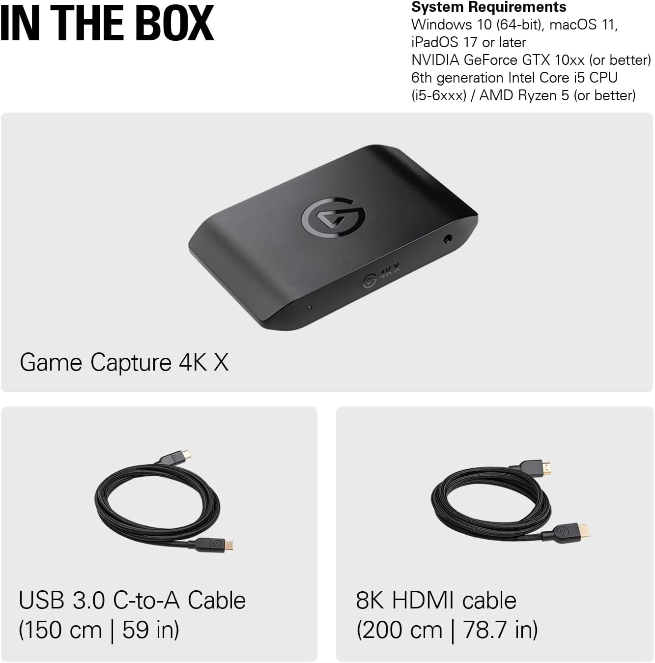 Capturadora Elgato 4K X - Captura hasta 4K144 con latencia ultrabaja