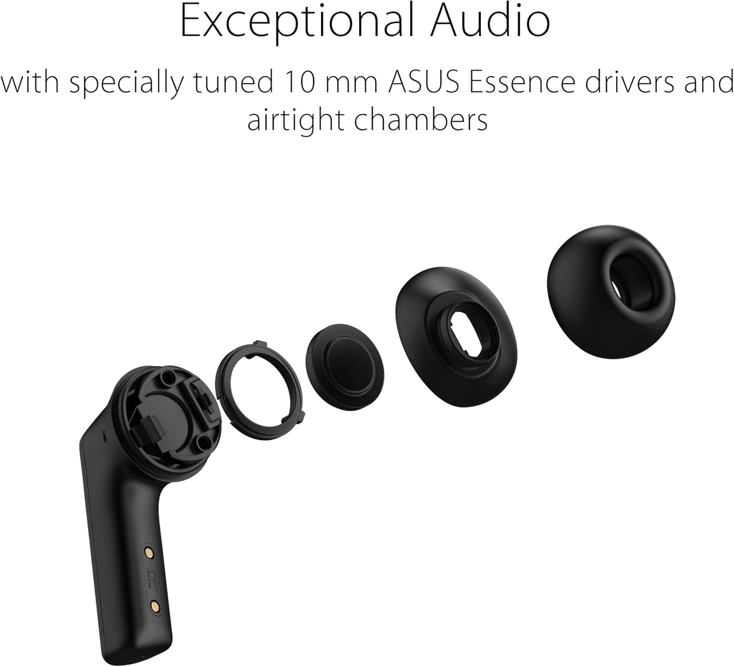 ASUS ROG Cetra True Auriculares inalámbricos para juegos, Bluetooth, Negros