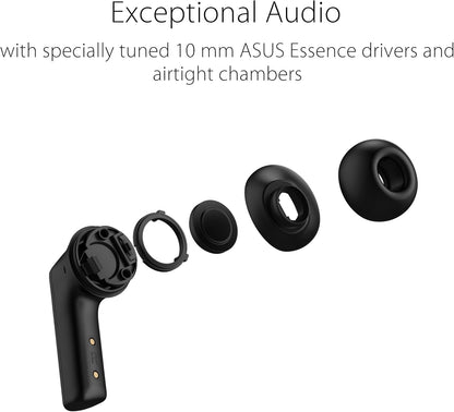 ASUS ROG Cetra True Auriculares inalámbricos para juegos, Bluetooth, Negros