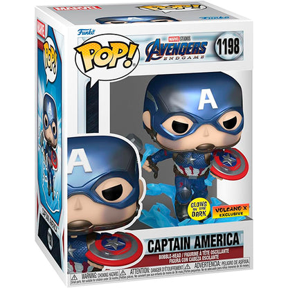 Funko Pop! Marvel Capitán América con Escudo roto #1198 (Brilla en la oscuridad y Metálico)