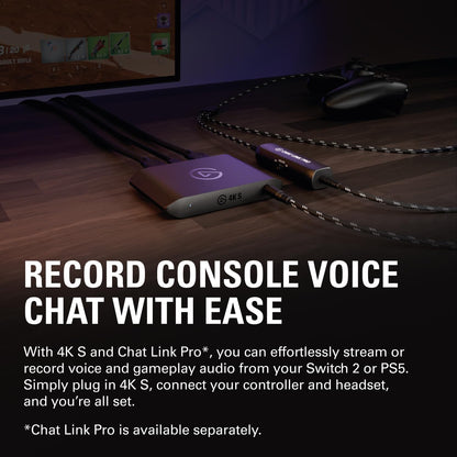 Capturadora Elgato 4K S - Tarjeta de captura externa 4K60, 1440p120 o 1080p240