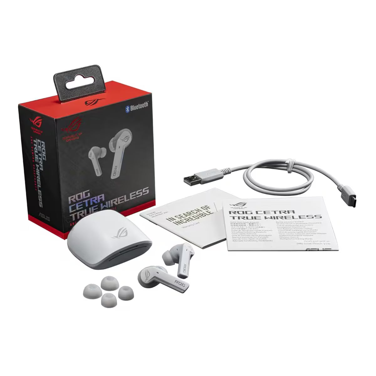 ASUS ROG Cetra True Auriculares inalámbricos para juegos, Bluetooth, Blanco